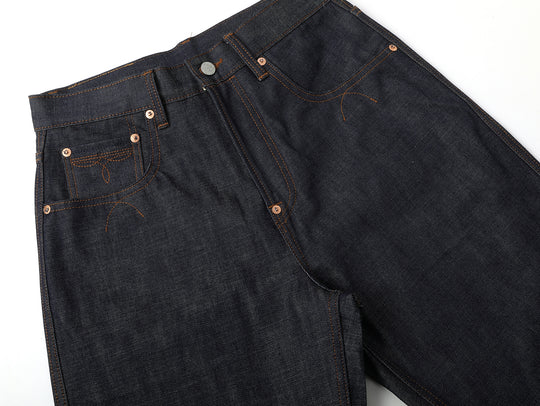 Western Series 14.9oz Houndstooth-Lined Selvedge Denim Wide-Leg jeans
