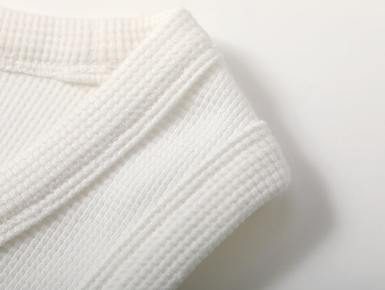 Waffle Tank Top-White