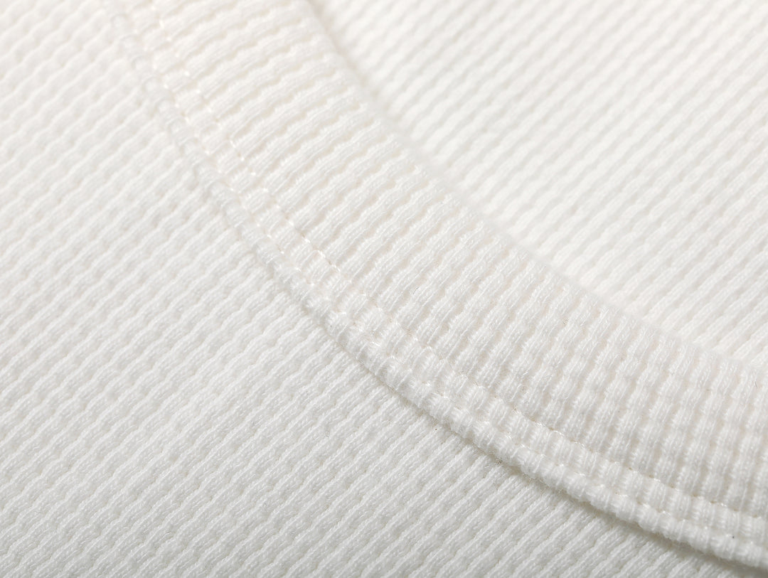 Waffle Tank Top-White