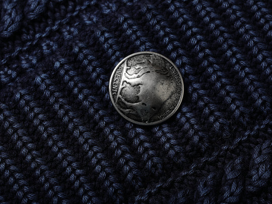 Western Series Washed Indigo-Dyed Cable Sweater