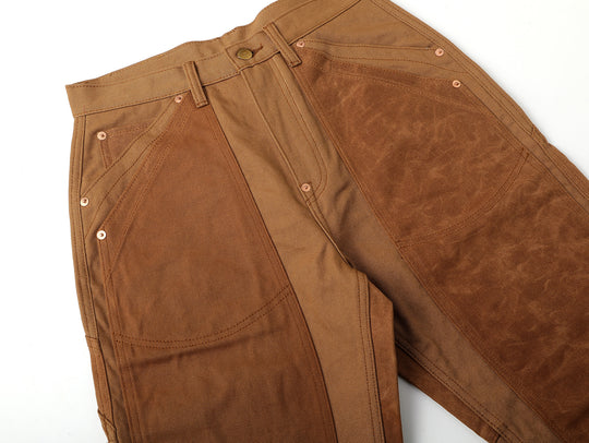 Oil-Waxed Canvas-Panel Double-Knee Logger pants