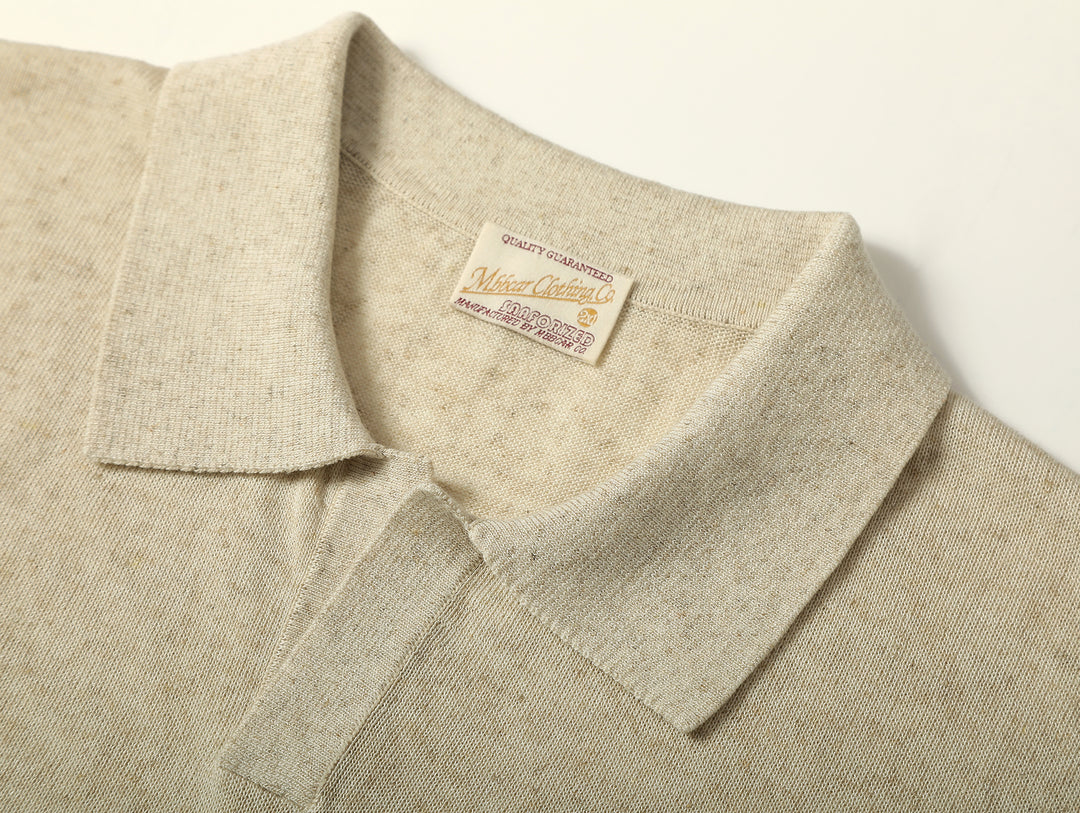 Tencel-Linen Blend Knitted Polo Shirt