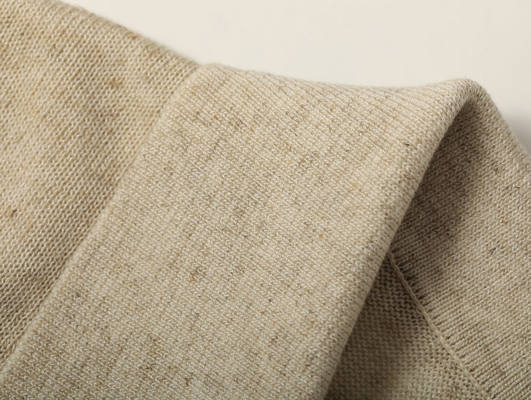Tencel-Linen Blend Knitted Polo Shirt