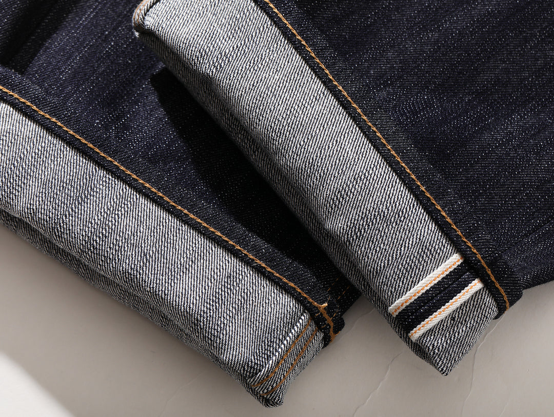 Xizang Collection Yellow Prayer Flag Core-Dyed Denim Straight-Fit jeans