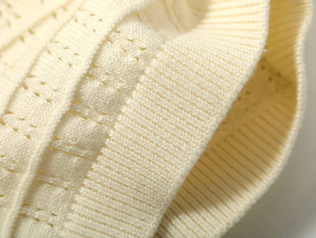 Hollowed-Out Knitted Shirt