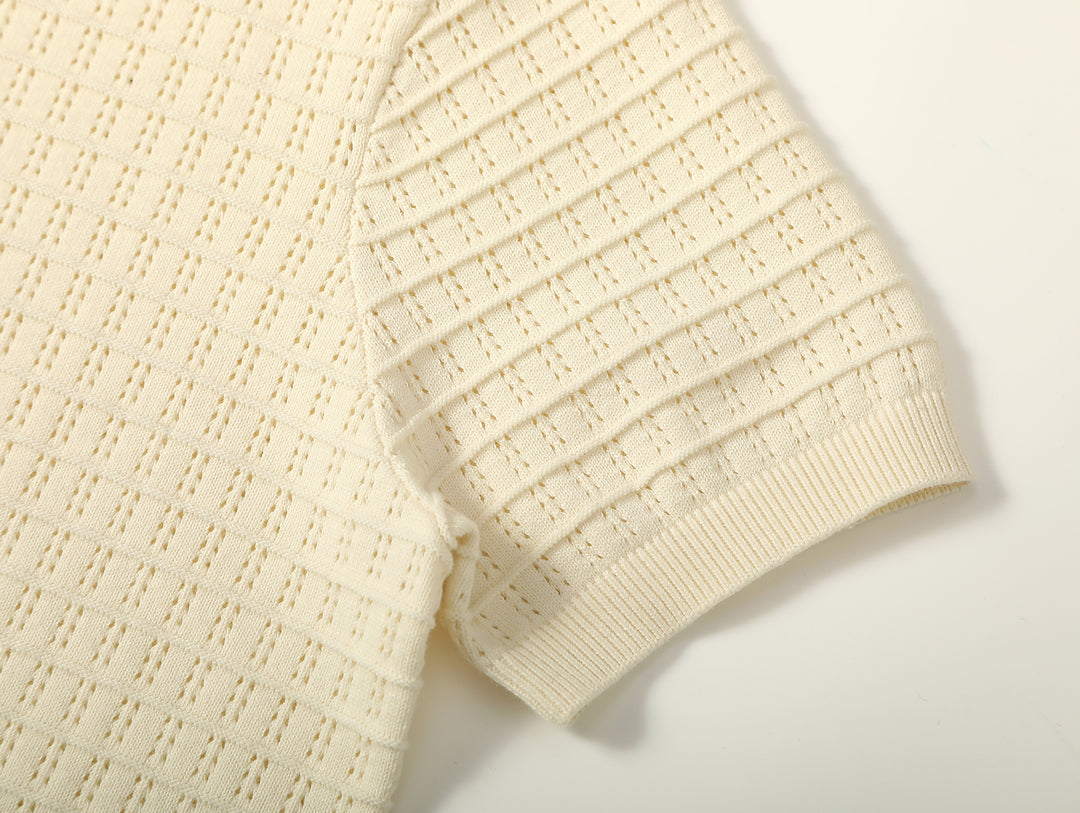Hollowed-Out Knitted Shirt