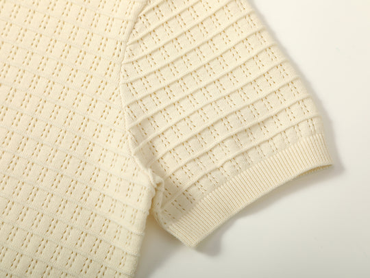 Hollowed-Out Knitted Shirt
