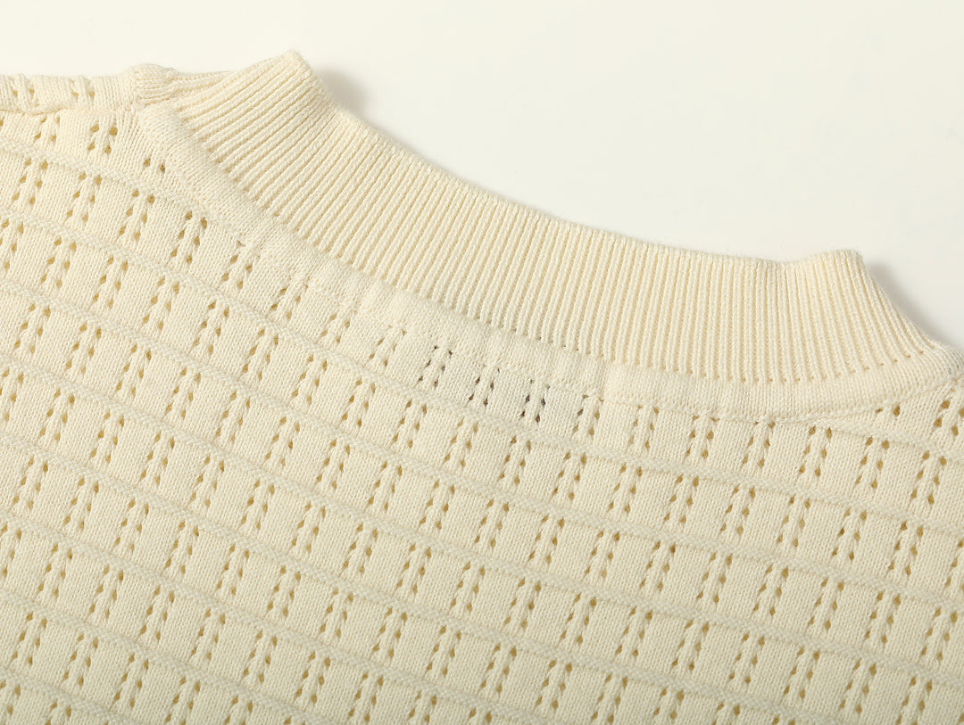 Hollowed-Out Knitted Shirt