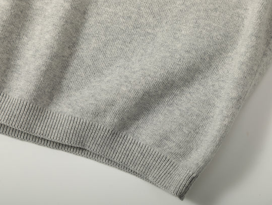 Simple style Knitted Shirt-Dark Flecked Grey