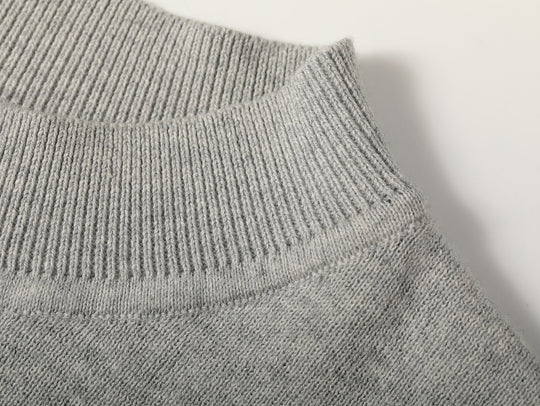 Simple style Knitted Shirt-Dark Flecked Grey
