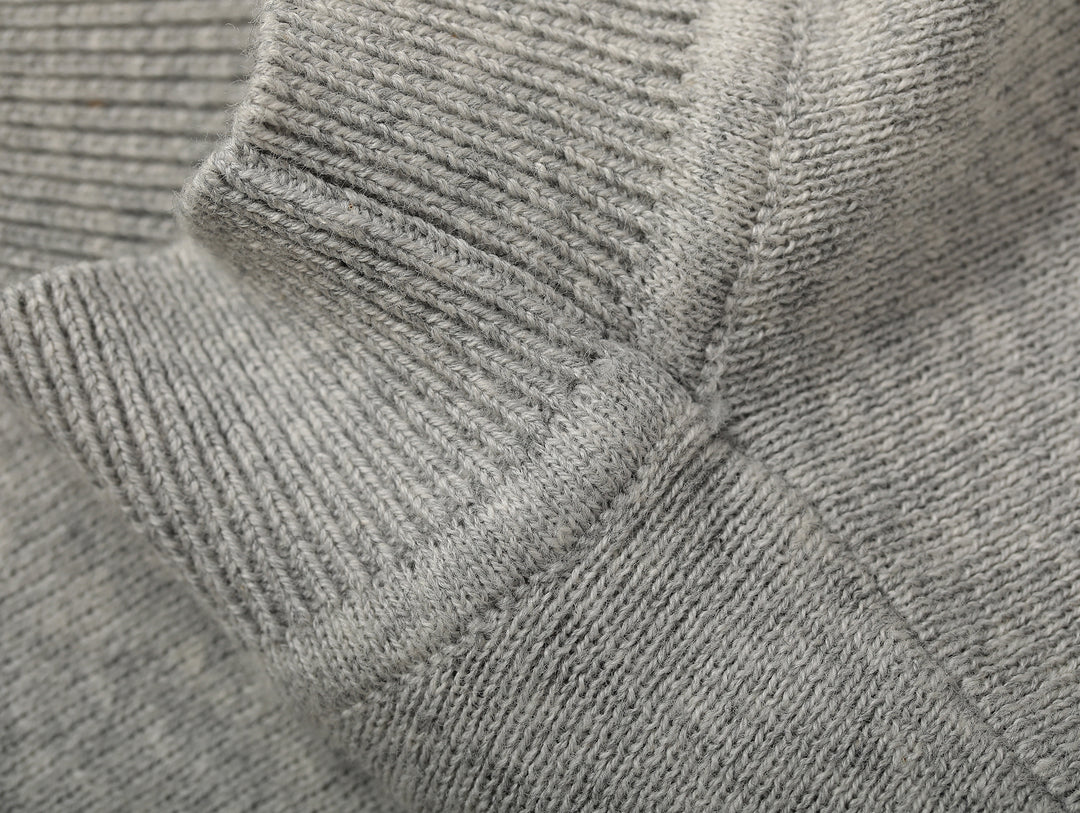 Simple style Knitted Shirt-Dark Flecked Grey