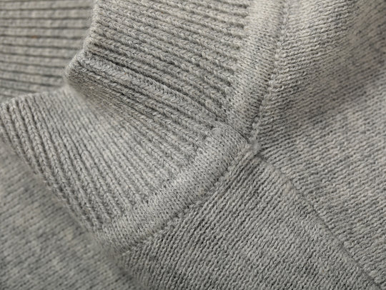 Simple style Knitted Shirt-Dark Flecked Grey