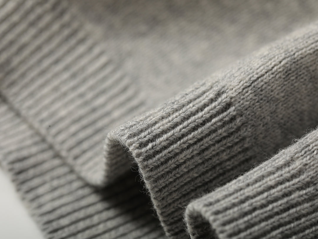 Simple style Knitted Shirt-Dark Flecked Grey