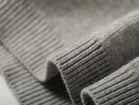 Simple style Knitted Shirt-Dark Flecked Grey