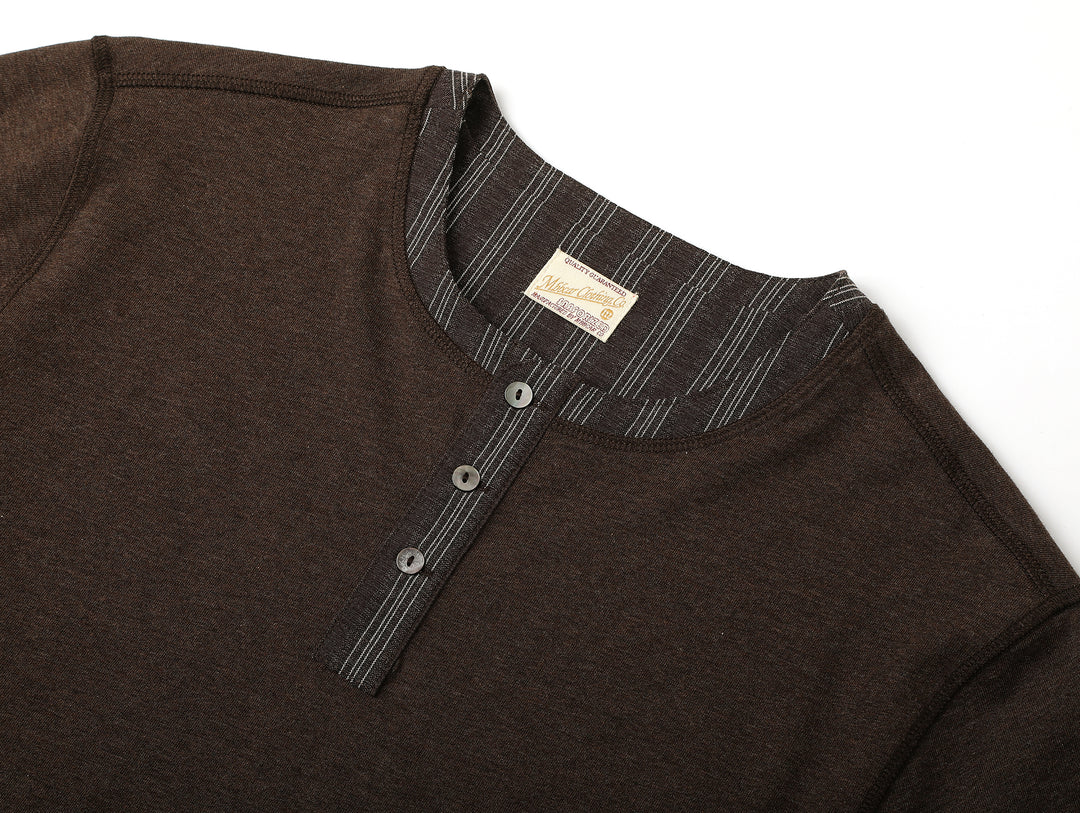 Western Series Striped Panel Henley shirt