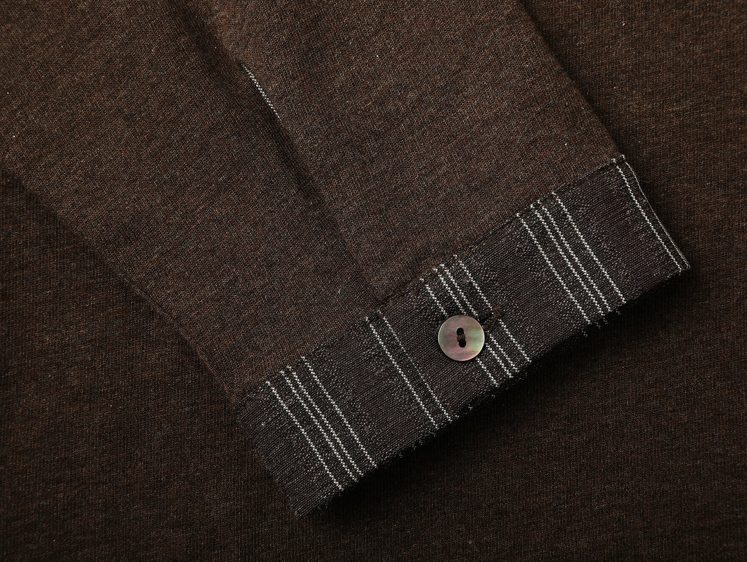 Western Series Striped Panel Henley shirt