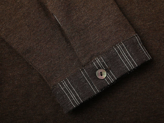 Western Series Striped Panel Henley shirt