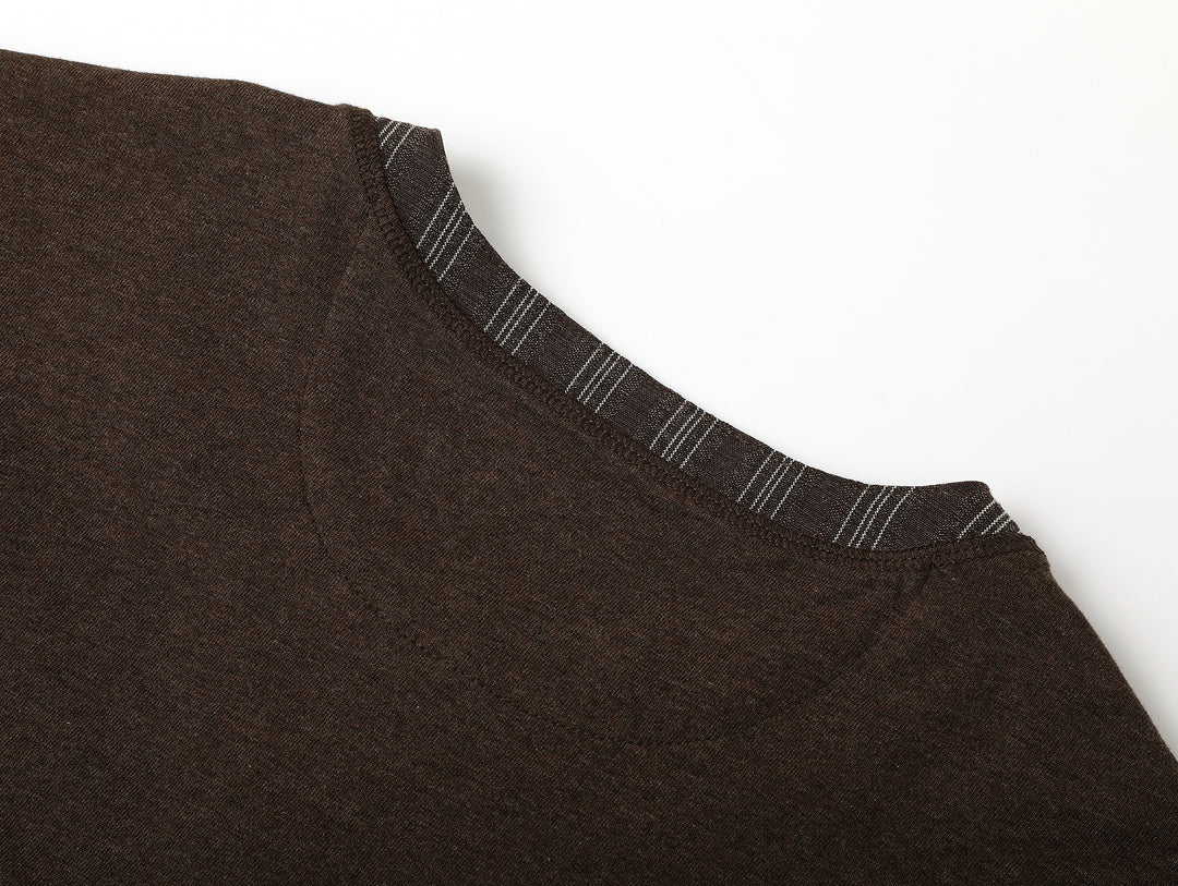 Western Series Striped Panel Henley shirt