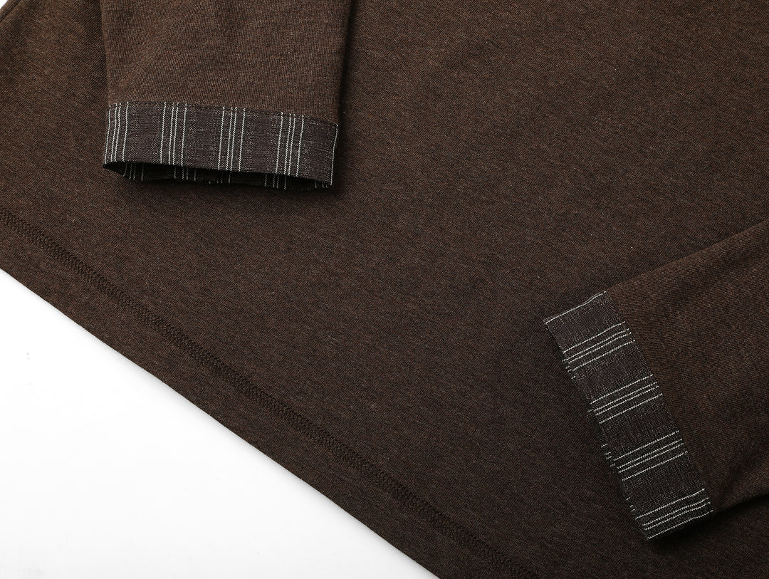 Western Series Striped Panel Henley shirt