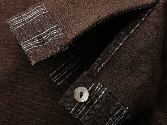 Western Series Striped Panel Henley shirt