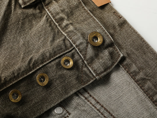 Snakepit 3D Tucked Wide-Leg Washed Denim Jeans