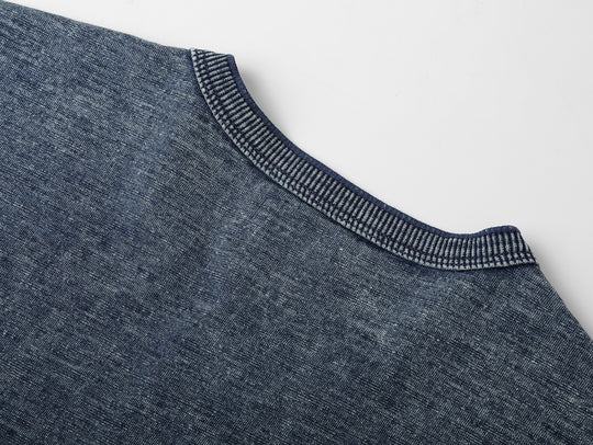 Western Series Washed Knit Denim Henley shirt