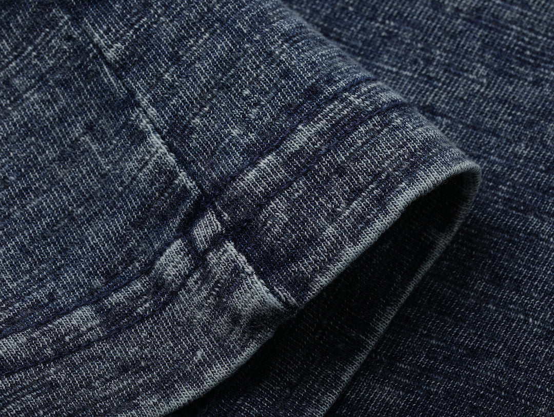 Western Series Washed Knit Denim Henley shirt