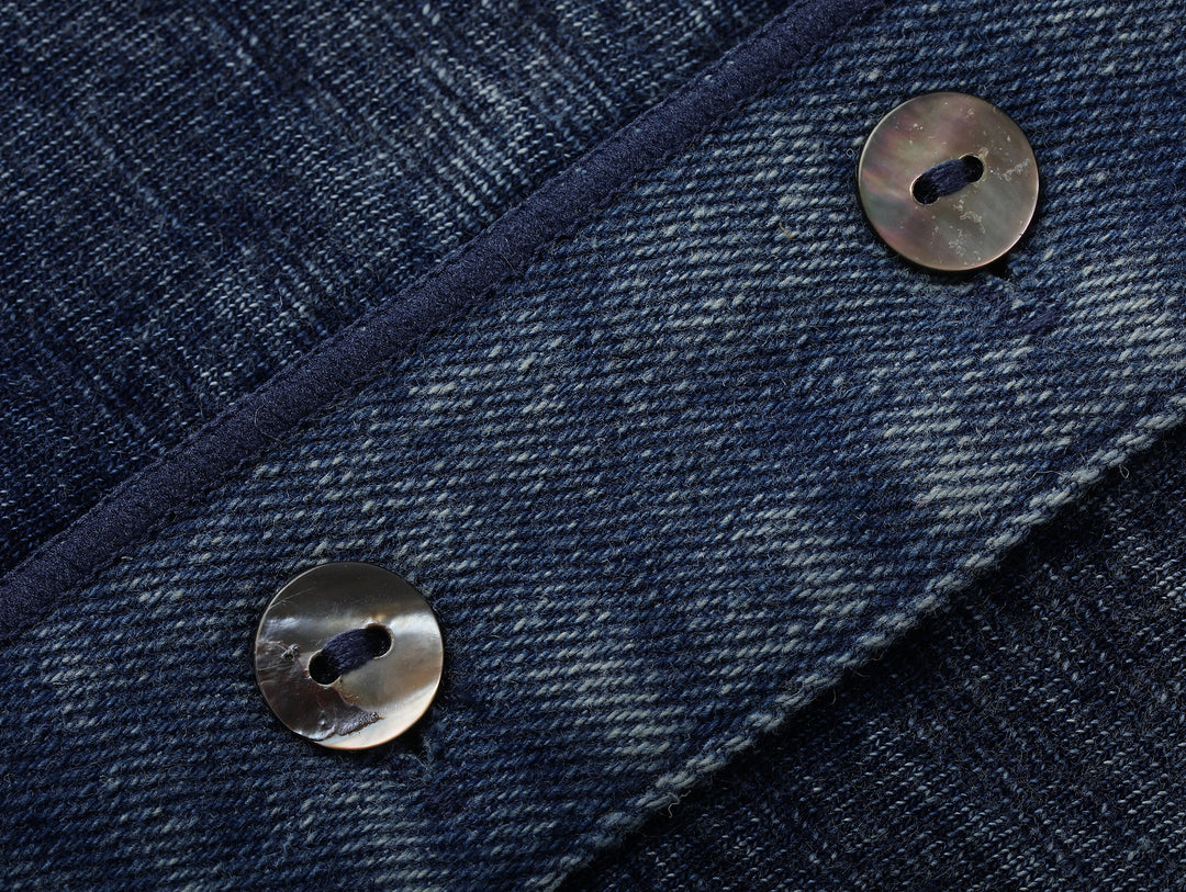 Western Series Washed Knit Denim Henley shirt