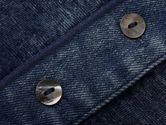 Western Series Washed Knit Denim Henley shirt