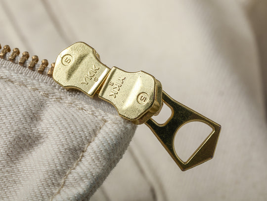 Motorcycle-Style White Denim Harrington Jacket