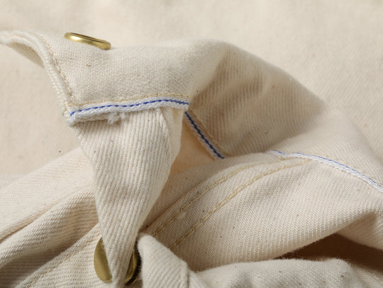 Motorcycle-Style White Denim Harrington Jacket