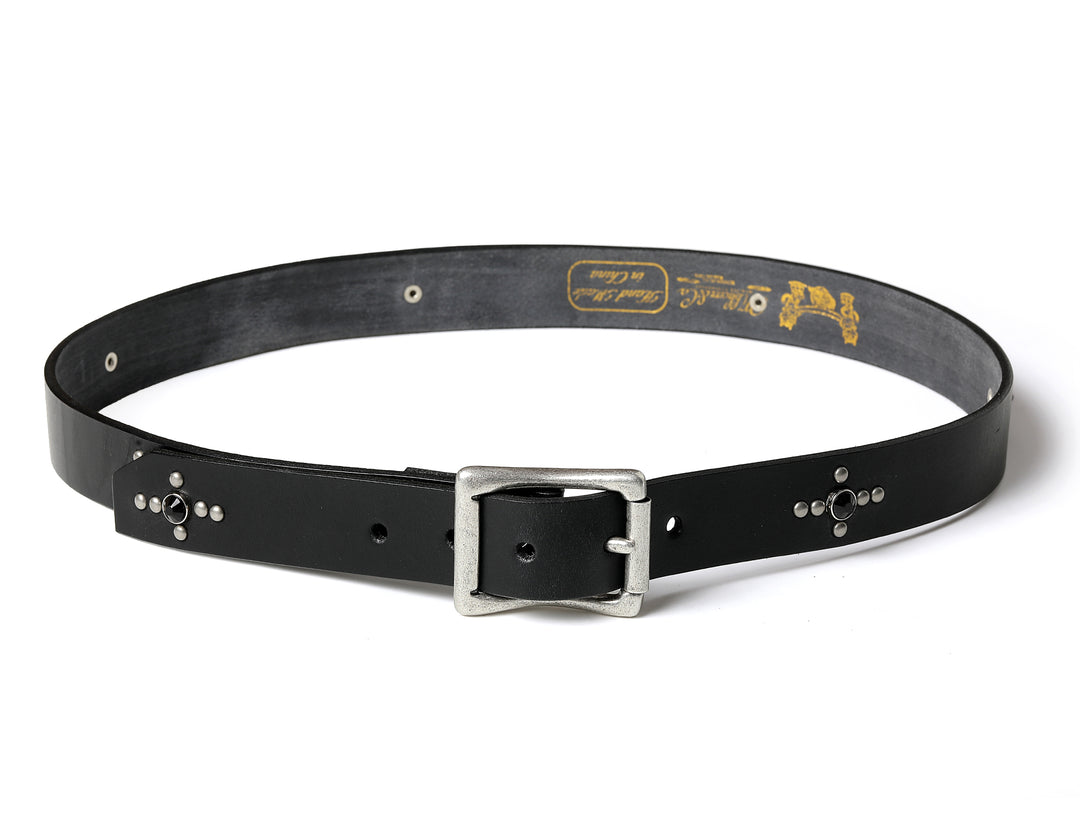 Glass Bead Rivet Belt-Black