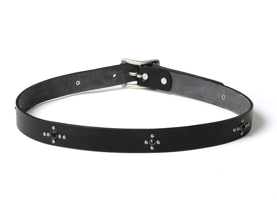 Glass Bead Rivet Belt-Black