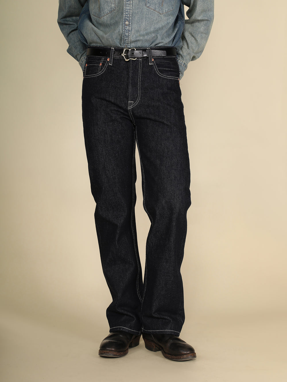 "Sun Never Sets" Straight-Fit jeans