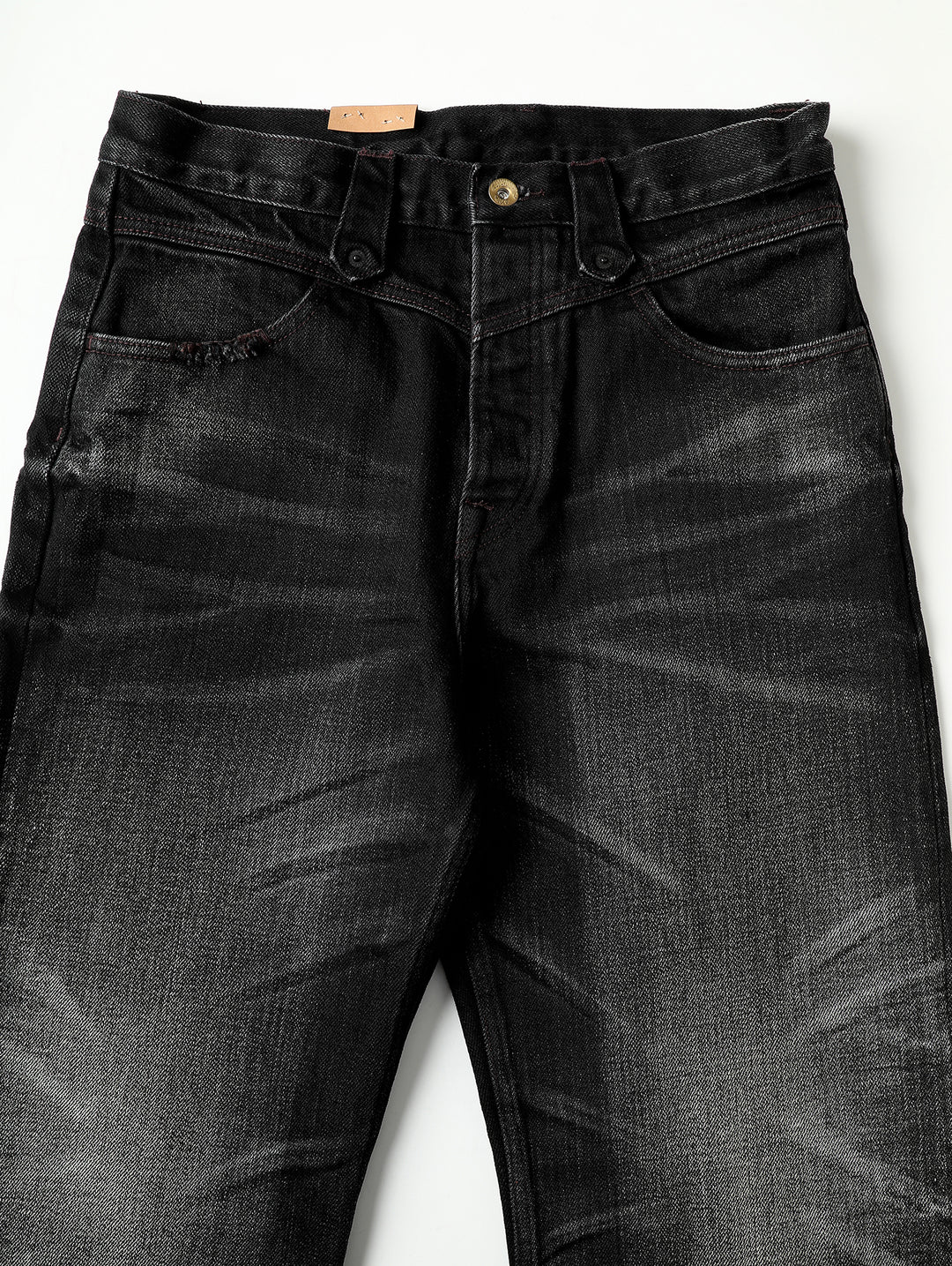 Black Swordsman Mid-Rise Wide-Leg Washed Denim jeans