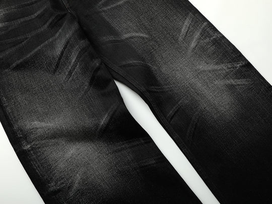 Black Swordsman Mid-Rise Wide-Leg Washed Denim jeans