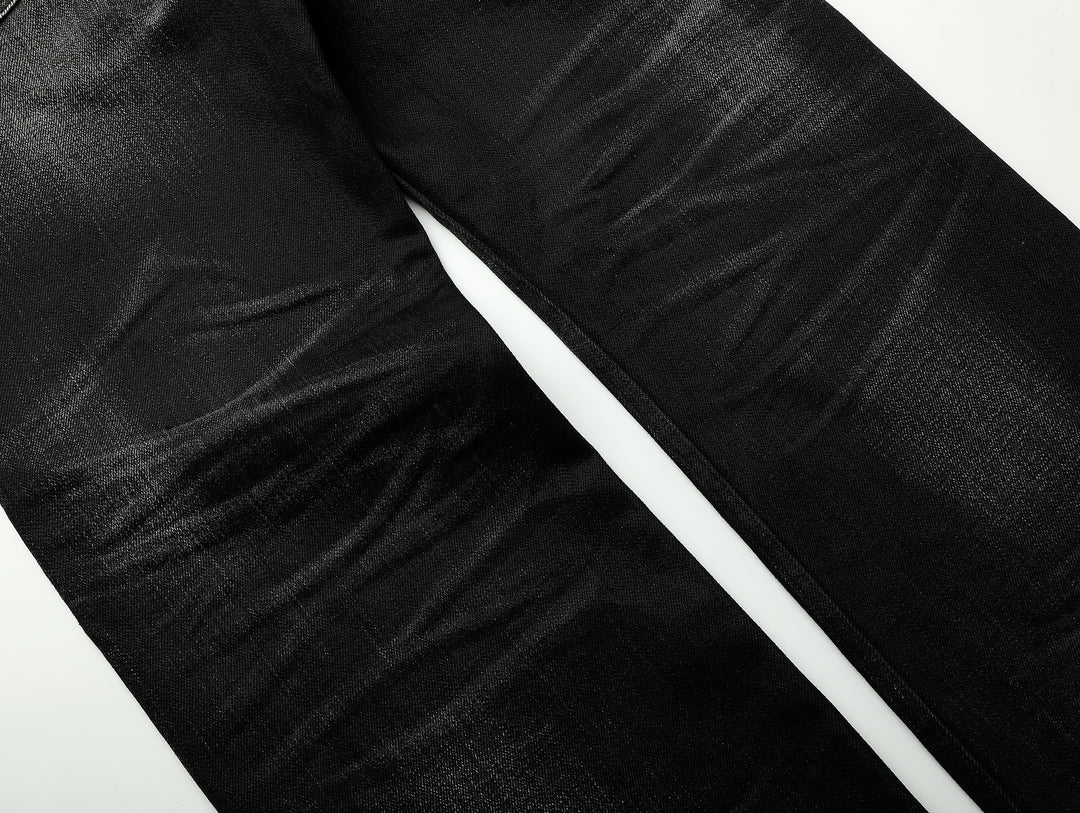 Black Swordsman Mid-Rise Wide-Leg Washed Denim jeans
