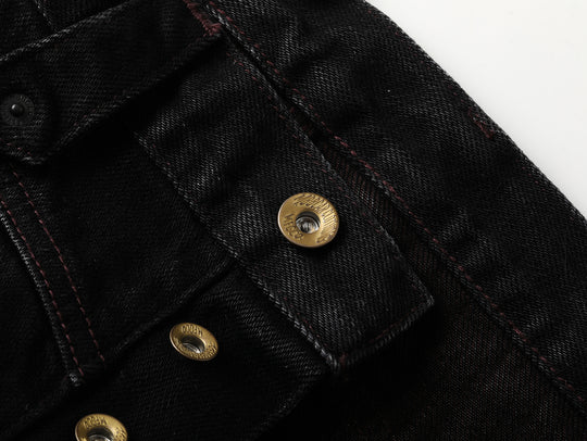 Black Swordsman Mid-Rise Wide-Leg Washed Denim jeans