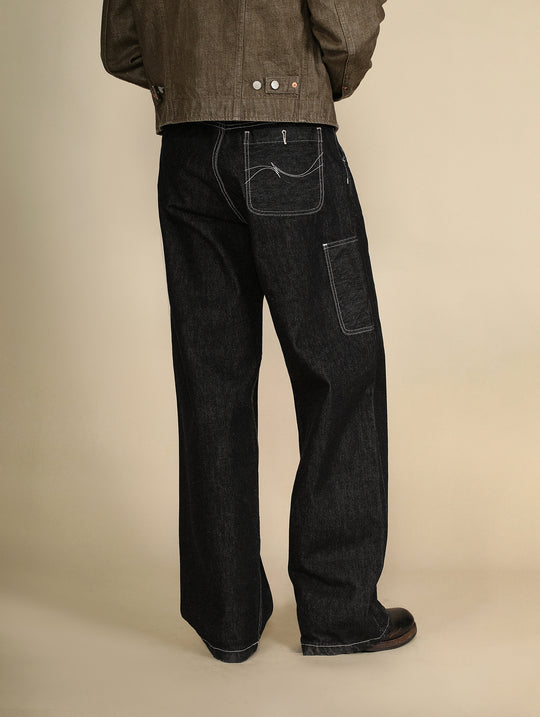 "Sun Never Sets" Wide-Leg jeans