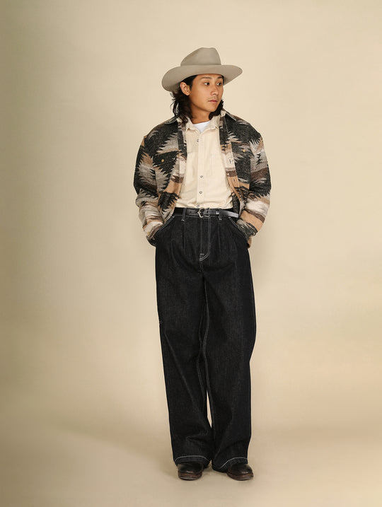 "Sun Never Sets" Wide-Leg jeans