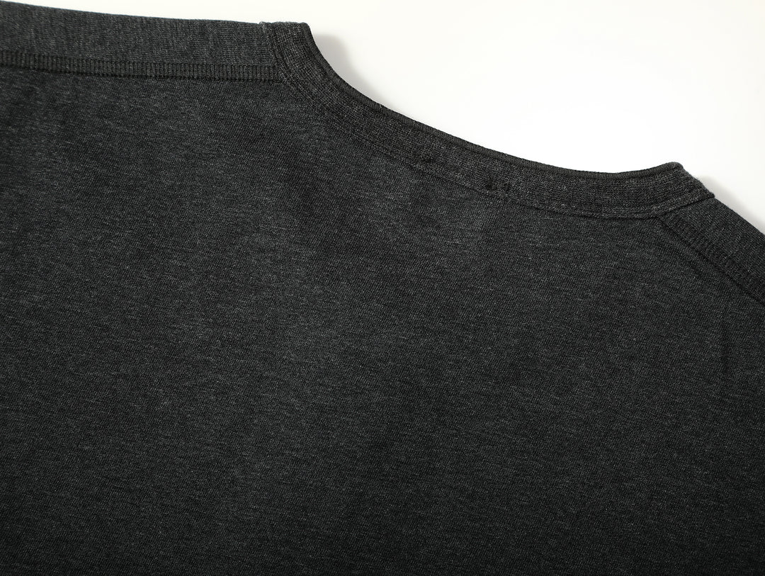 240-gram Flecked Grey Henley shirt