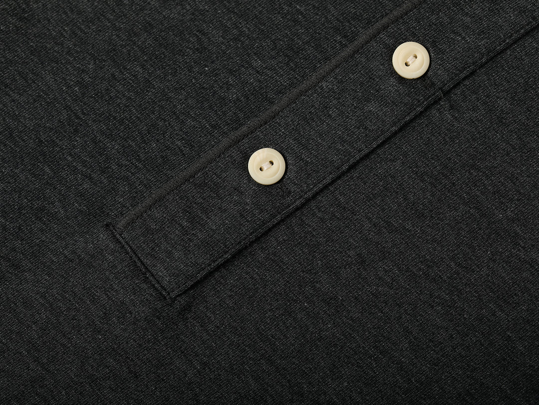 240-gram Flecked Grey Henley shirt