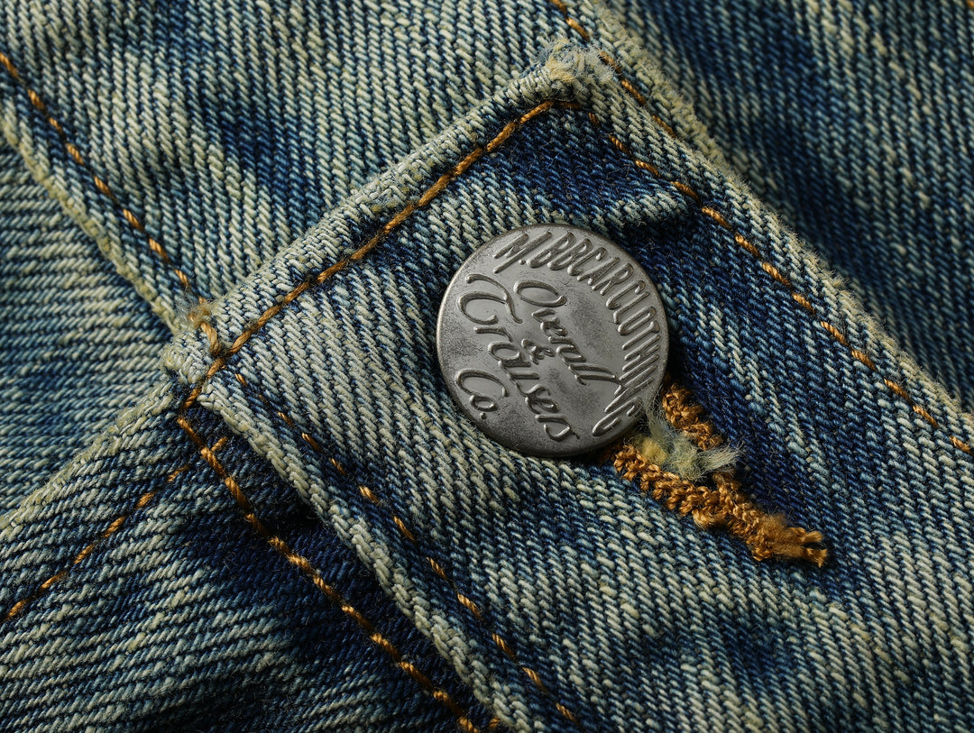 16.5OZ Nevada Faded Mid-High Rise Wide-Leg Jeans