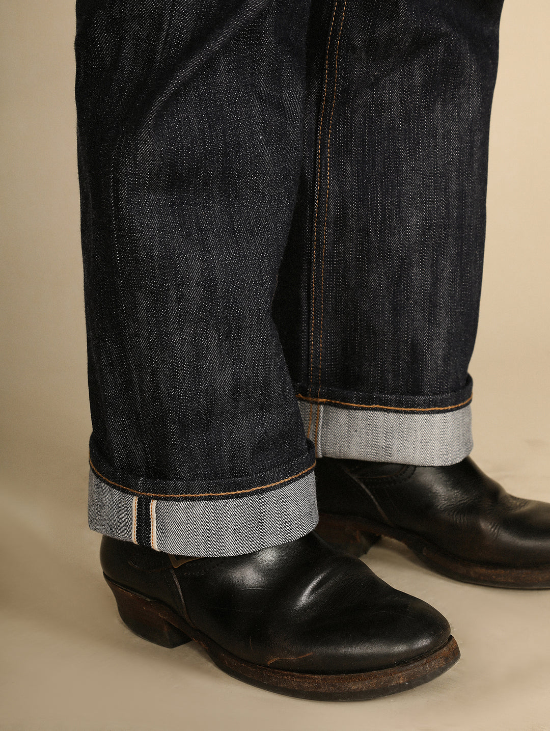 Xizang Collection Yellow Prayer Flag Core-Dyed Denim Straight-Fit jeans