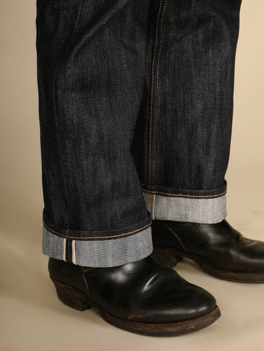 Xizang Collection Yellow Prayer Flag Core-Dyed Denim Straight-Fit jeans