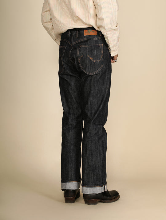 Xizang Collection Yellow Prayer Flag Core-Dyed Denim Straight-Fit jeans
