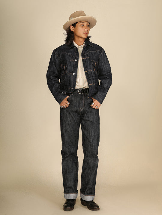 Xizang Collection Yellow Prayer Flag Core-Dyed Denim Type2 Jacket
