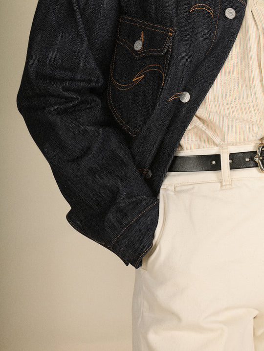 Xizang Collection Yellow Prayer Flag Core-Dyed Denim Type2 Jacket