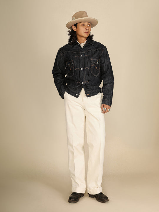 Xizang Collection Yellow Prayer Flag Core-Dyed Denim Type2 Jacket