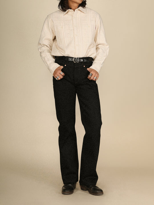 18.6OZ Black Swordsman Straight-Fit jeans